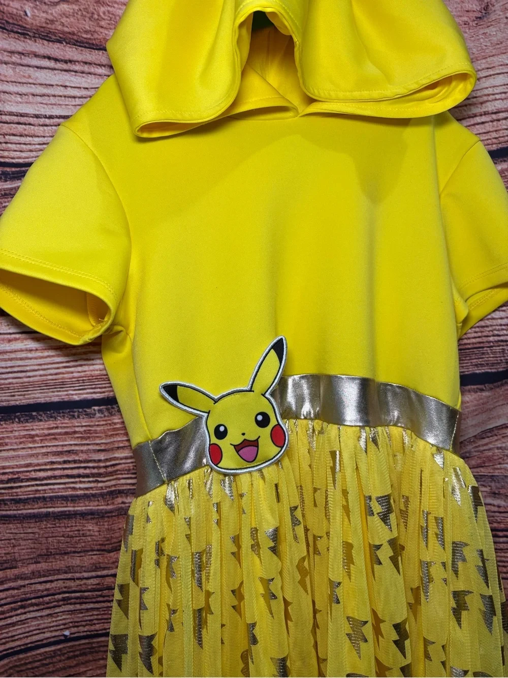 Pokemon Yellow Pikachu Costume Dress with Silver Accents